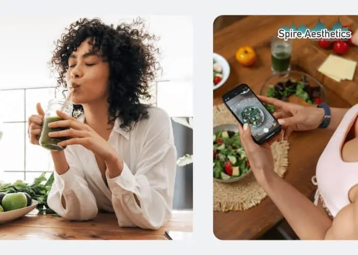 Image of woman looking into her diet and fat freezing Surrey to improve her health