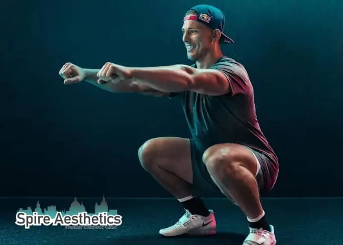 Image of man build leg muscle Surrey through exercise